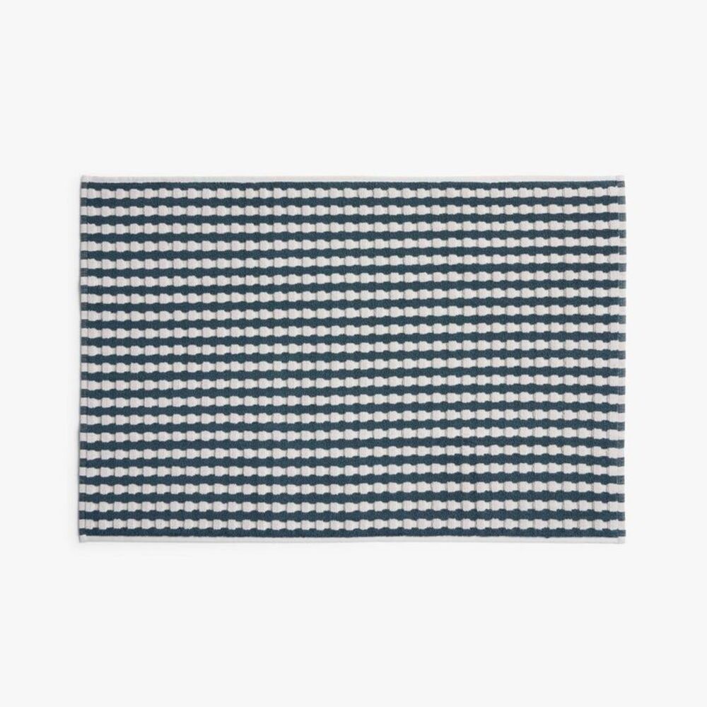 Parachute - Terry Check Tub Mat Cove - Parachute Blue